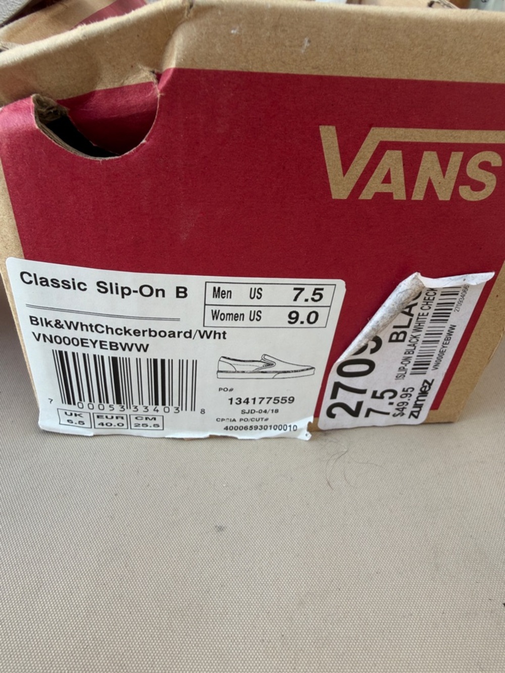 Vans Checkerboard Slip-On Sneakers - Black & White - Picture 3 of 7
